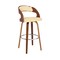 Armen Living Shelly 30" Bar Height Swivel Cream Faux Leather and Walnut Wood Bar Stool LCSHBACRWA30 - alternate 1